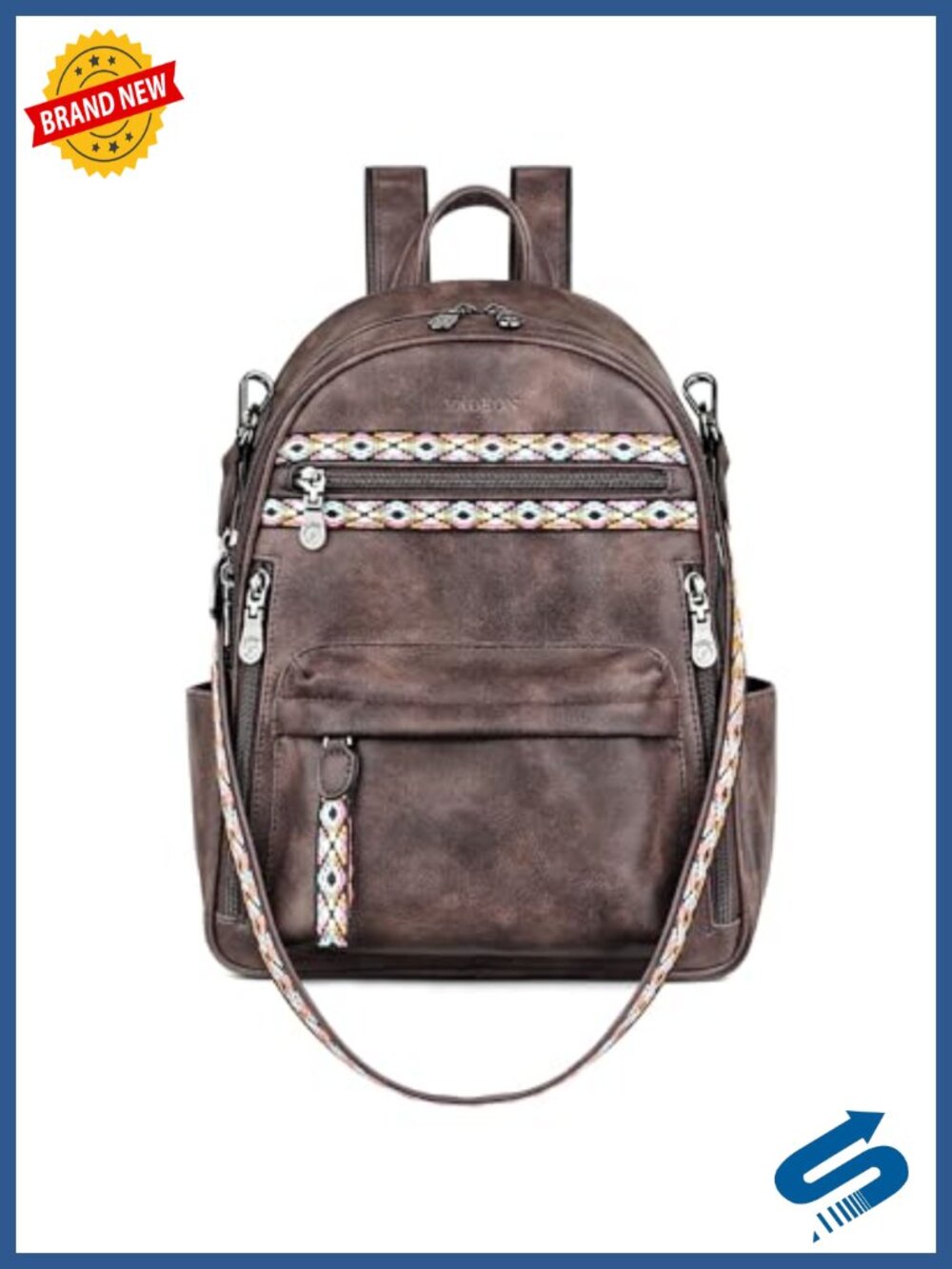 Small Backpack Purse for Women, Multi-Pocket with iPad Pocket, Waterproof Vegan